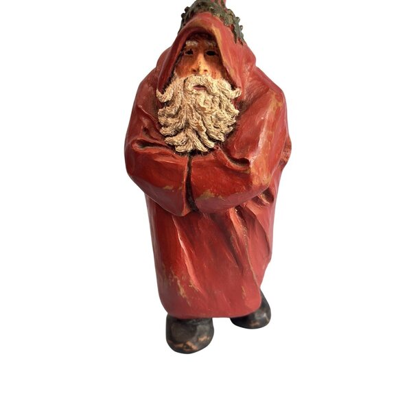 Vintage De La Ronde Folk Art Santa Claus Sculptured Figurine Signed 1988 7 1/8" - Picture 8 of 8